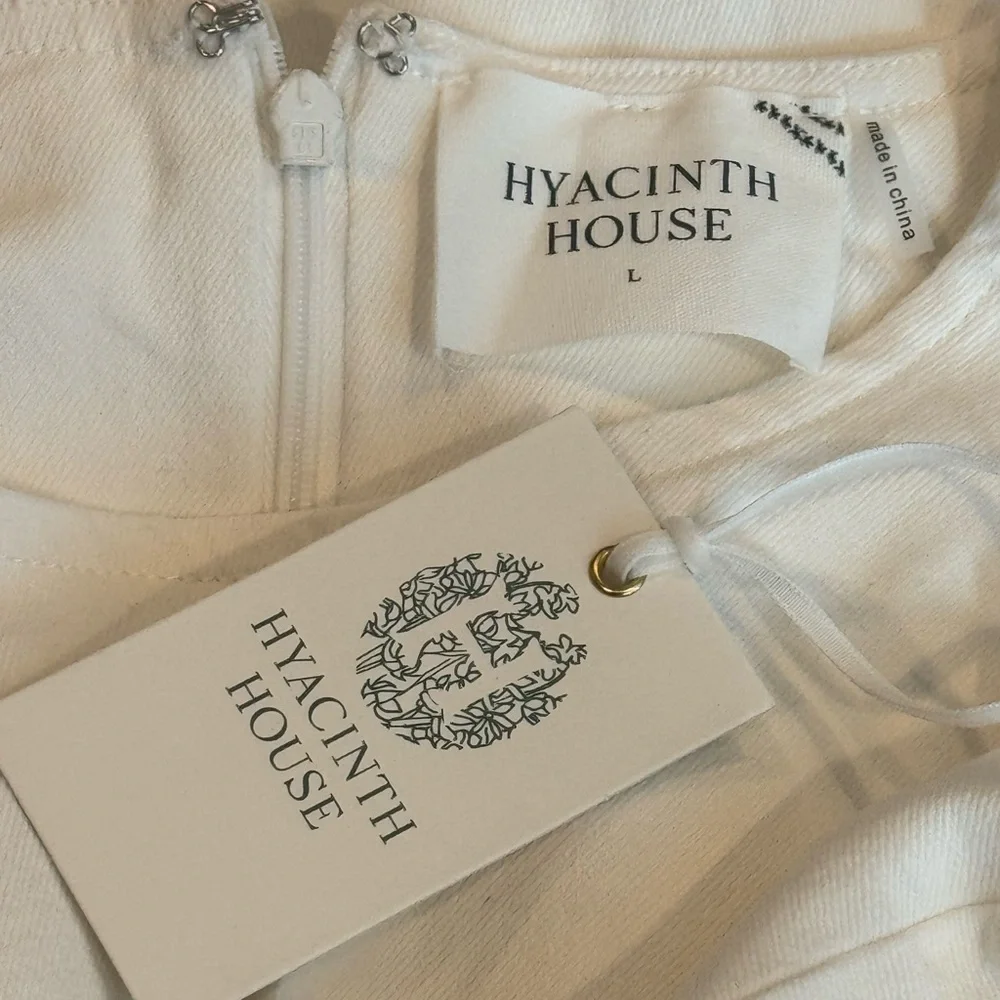 Tuckernuck Hyacinth House Bitsy Twill Mini Swing Dress White NWT Size L - Picture 9 of 12